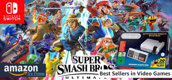 Amazon Best Sellers Games (07 29 18) - Super Smash Bros reina! Nes Classic Mini no topo
