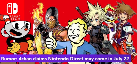 Rumor de Nintendo Direct em Julho - Fallout 76, Cuphead, Mortal Kombat X, Kingdom Hearts III, Final Fantasy VII e outros games