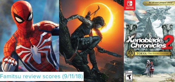 FAMITSU - Review Scores (9 11 18) Spider-Man, Shadow of Tomb Raider e Xenoblade Chronicles 2 Torna – The Golden Country são os destaques